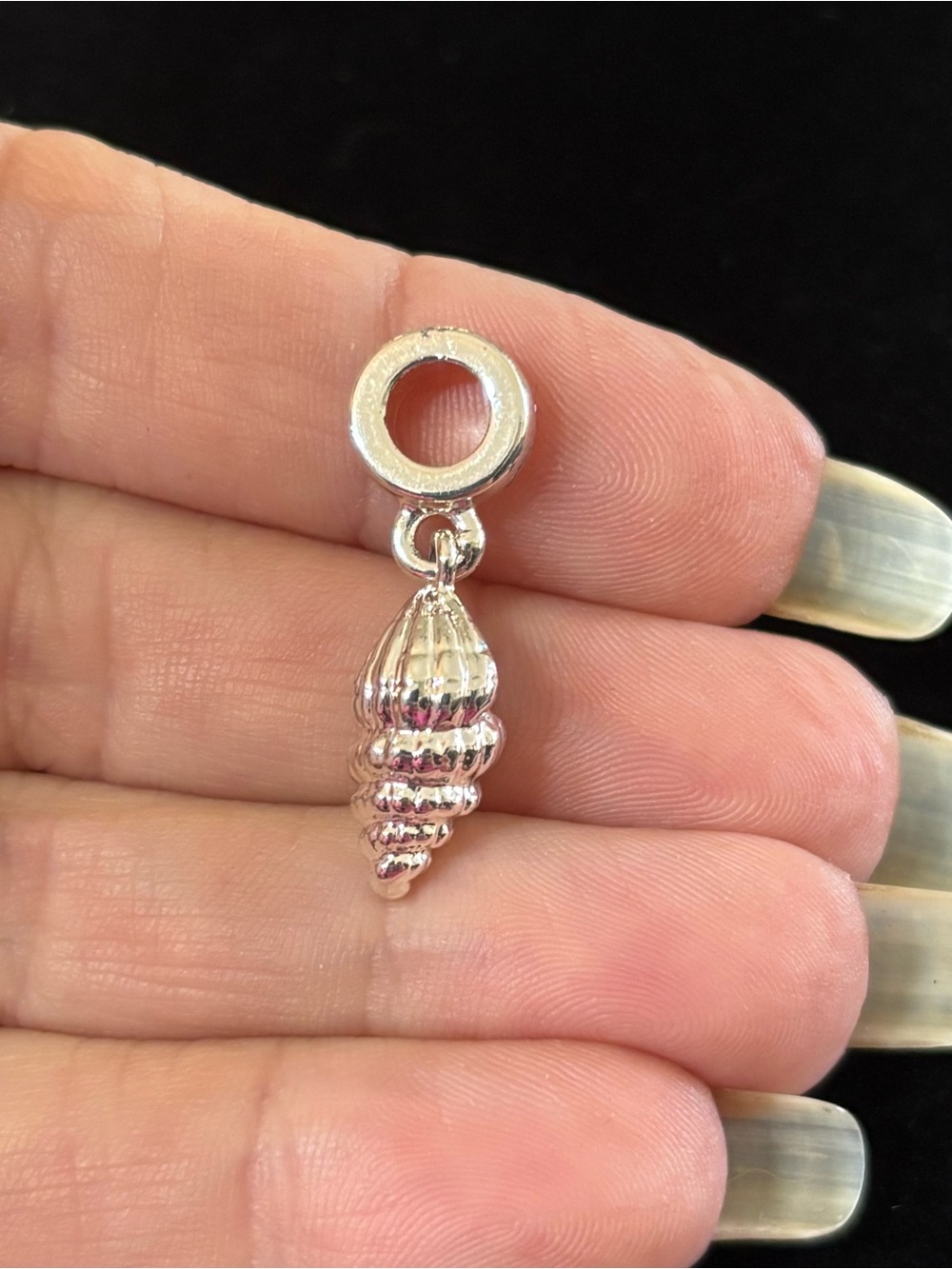 Avon Cherished Memories Silver Shell Dangle Charm Nautical